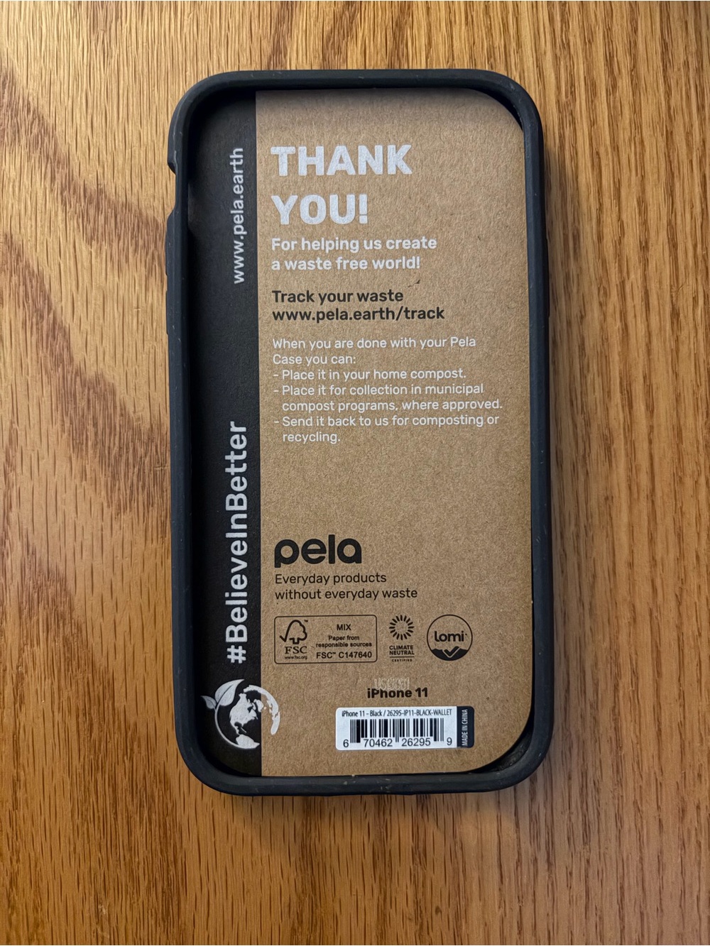 Pela Black Phone Case for iPhone 11 - with card holder